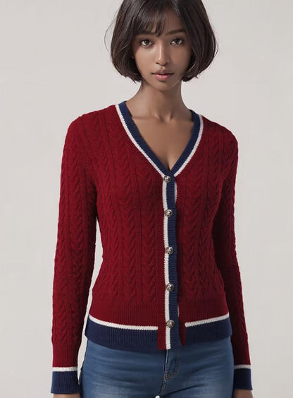 Women’s Colorblock V-Neck Cardigan