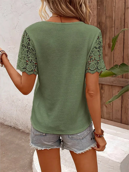 Women's Lace-Detail V-Neck Top