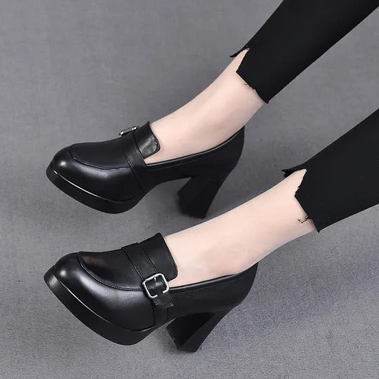 Women's Buckle Heeled Shoes
