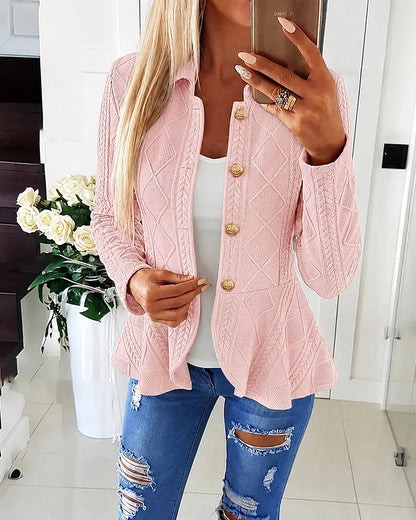 Women's Argyle Button Cardigan