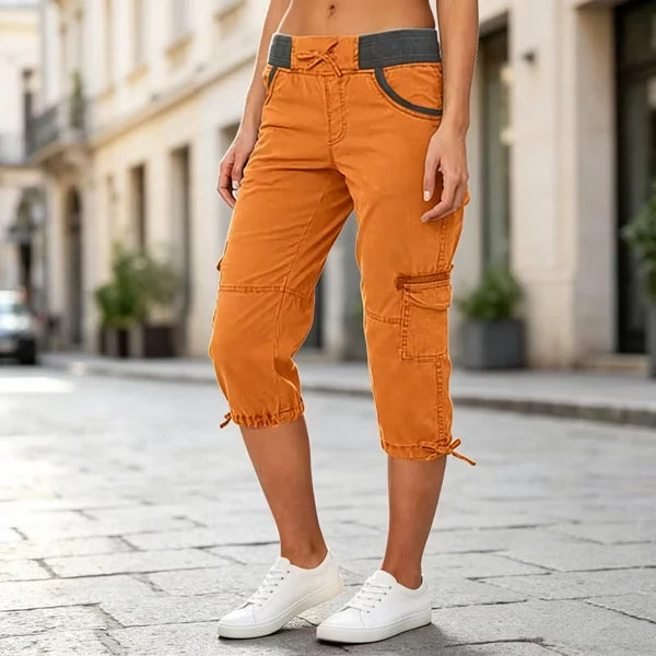Women’s High-Waisted Cargo Capri Pants