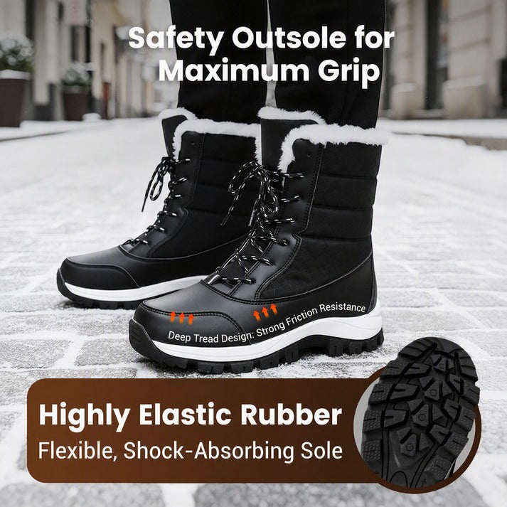Women's Lace-Up Faux Fur Snow Boots
