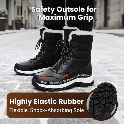 Women's Lace-Up Faux Fur Snow Boots