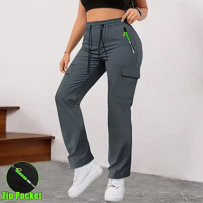 Women's Multi-Pocket Drawstring Cargo Pants
