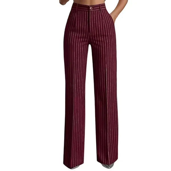 Women’s Vertical Stripe Wide-Leg Pants