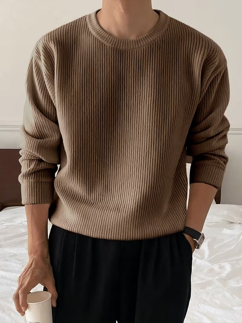 Men's Ribbed Crew Neck Sweater