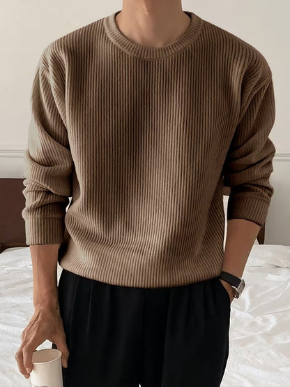 Men's Ribbed Crew Neck Sweater