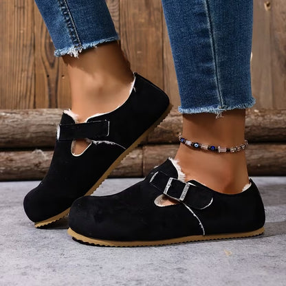 Women's Buckle Detail Lined Loafers
