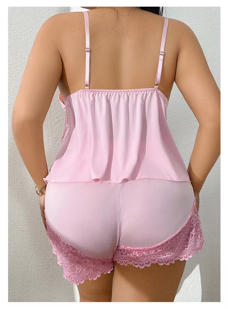 Women's Lace Trim Cami Pajama Set