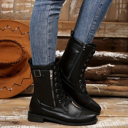 Women's Lace-Up Side-Zip Boots