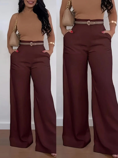 Women's High-Waisted Wide-Leg Pants