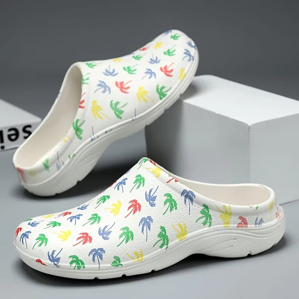 Women’s Coconut Tree Print Casual Slides