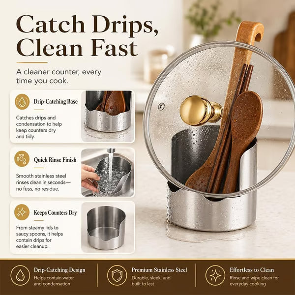 Stainless Steel Utensil and Pot Lid Organizer