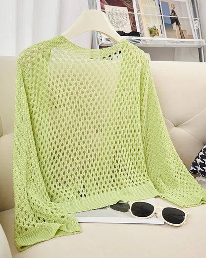 Women's Tie-Front Open Knit Cardigan