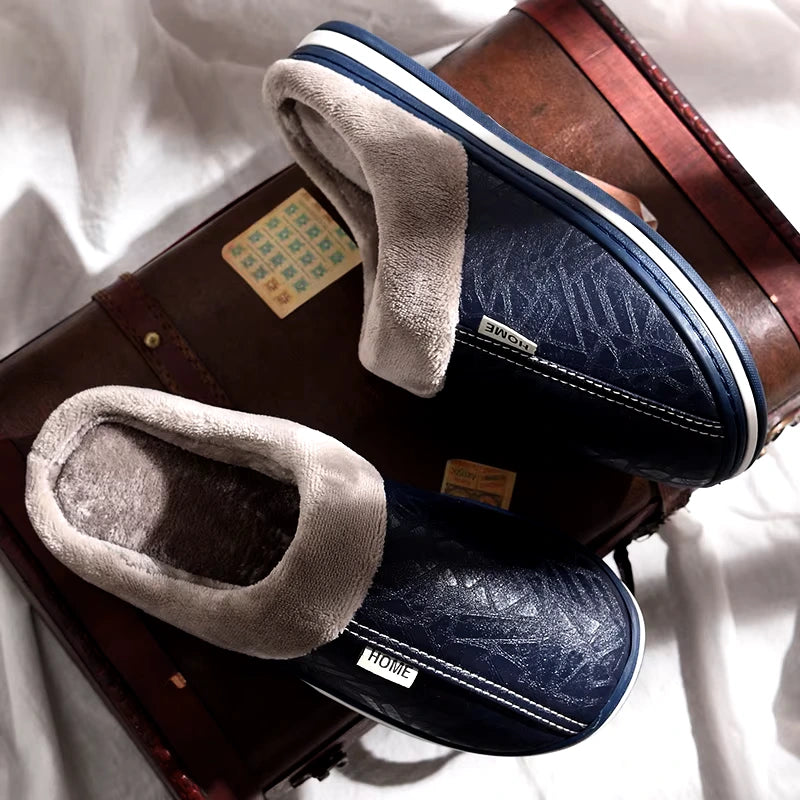Unisex Plush Lined Slip-On Slippers