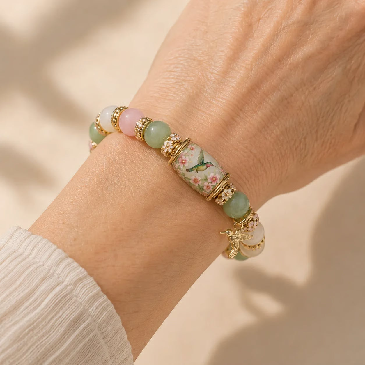 Handmade Hummingbird Beaded Bracelet