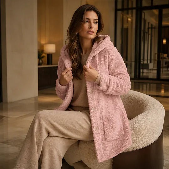 Women's Hooded Button-Front Coat
