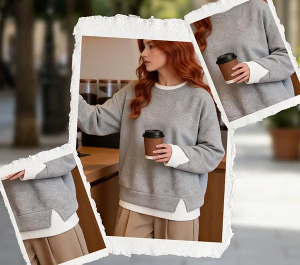 Women’s Layered Look Relaxed Sweatshirt