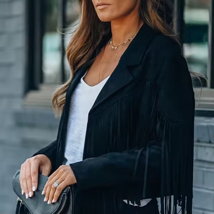 Women's Fringe Lapel Jacket
