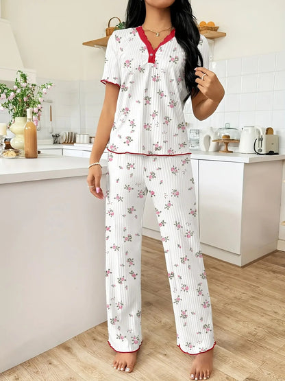 Women's Printed Two-Piece Pajama Set