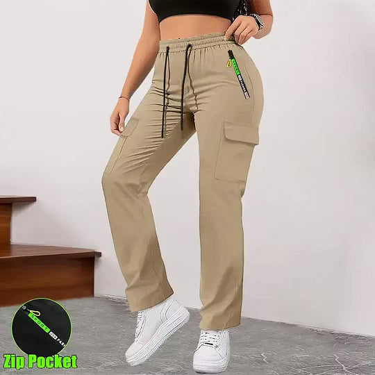 Women's Multi-Pocket Drawstring Cargo Pants