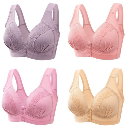 Women's Front Closure Lace Trim Bra