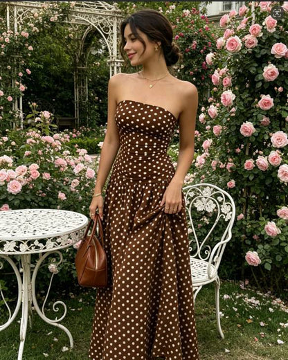 Women’s Strapless Polka Dot Dress