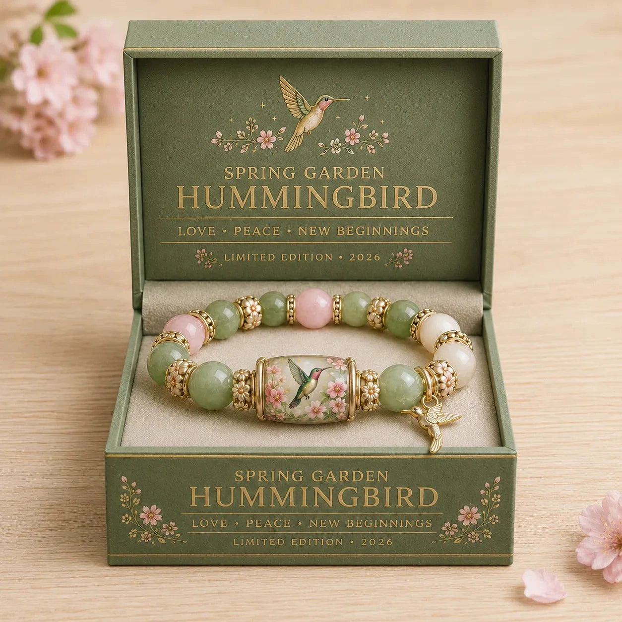Handmade Hummingbird Beaded Bracelet