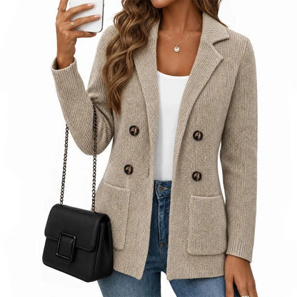 Women's Double-Breasted Knit Blazer