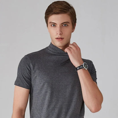 Men’s Fitted High-Neck T-Shirt