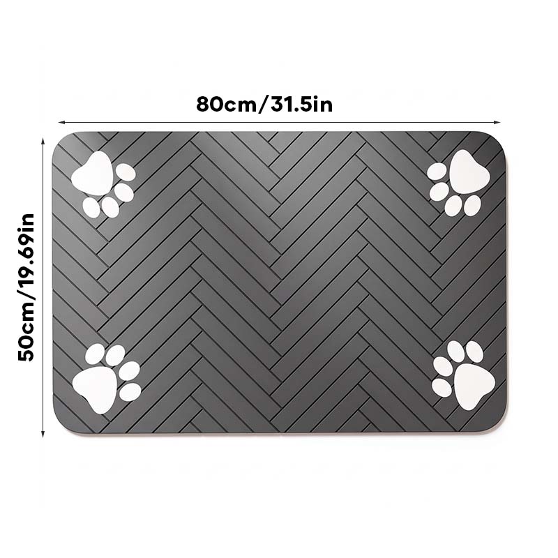Pet Feeding Mat with Paw Print Design