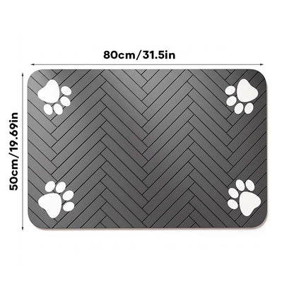 Pet Feeding Mat with Paw Print Design