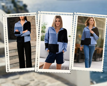 Women's Color Block Half-Zip Pullover