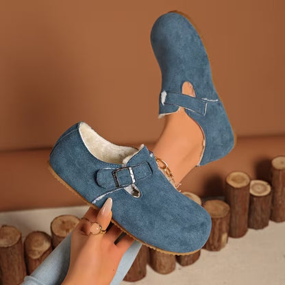 Women's Buckle Detail Lined Loafers