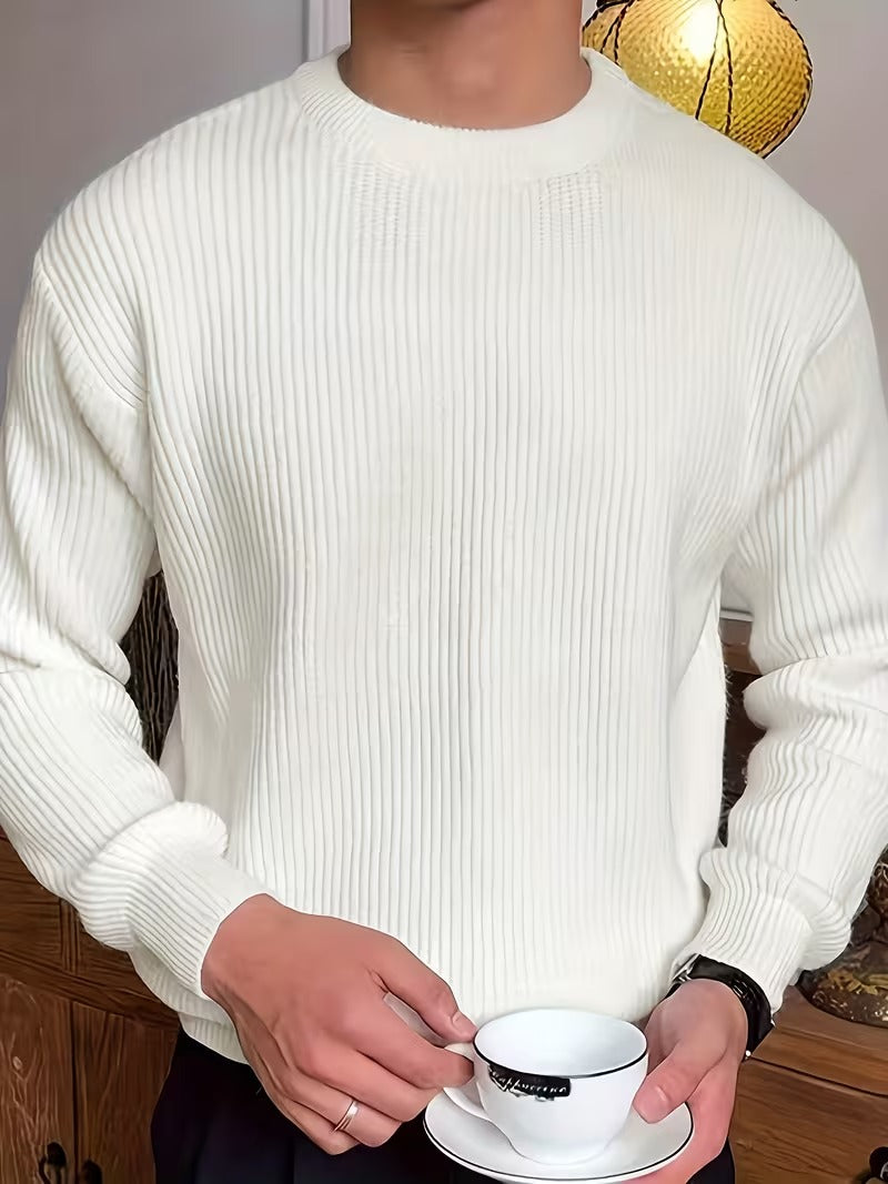 Men's Ribbed Crew Neck Sweater
