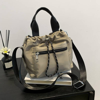 Women’s Lightweight Nylon Drawstring Bucket Bag
