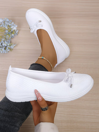 Women's Knit Bow Slip-On Flats