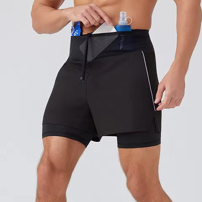 Men's Two-Layer Athletic Running Shorts