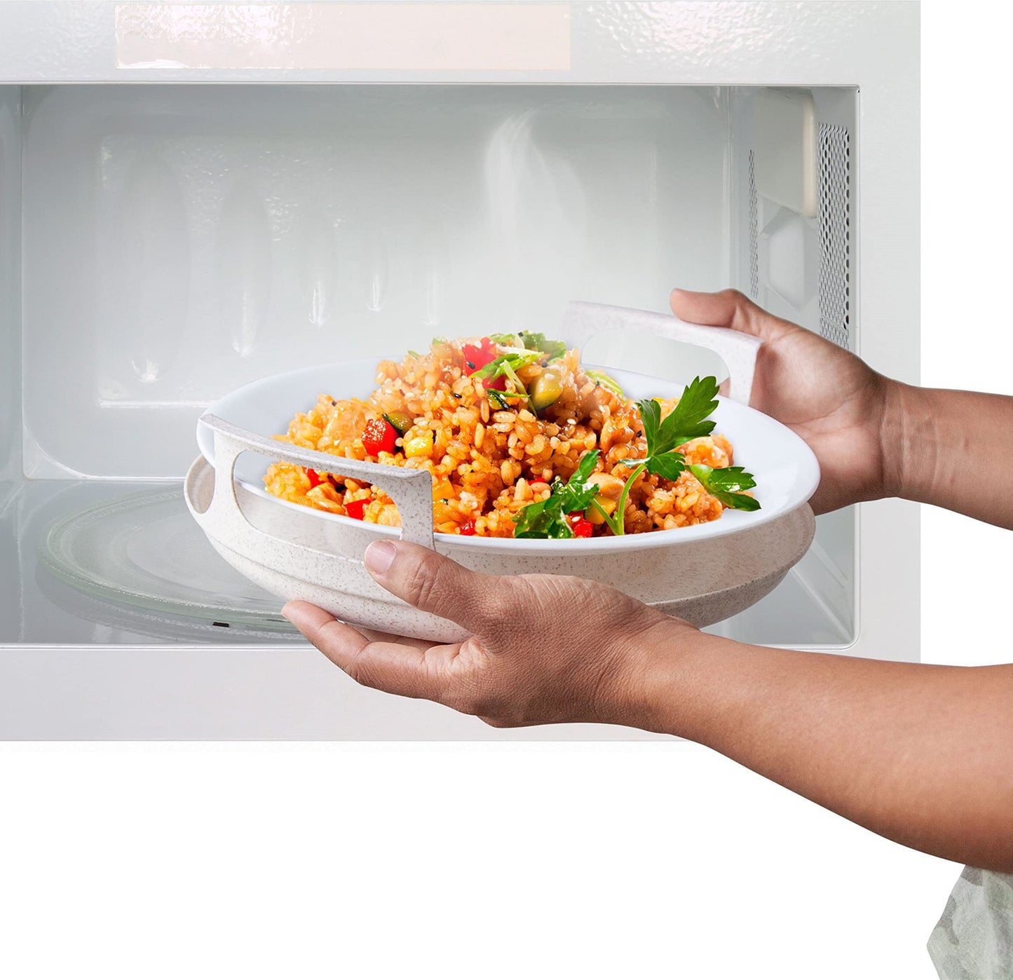 Microwave Anti-Scald Tray with Cool-Grip Handles