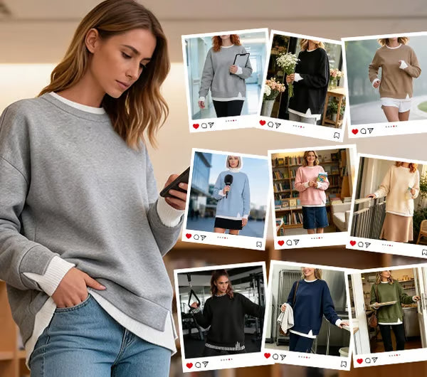 Women’s Layered Look Relaxed Sweatshirt
