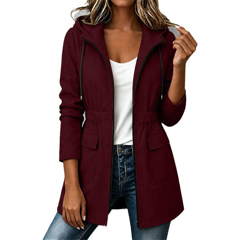Women's Hooded Zip Jacket with Front Pockets