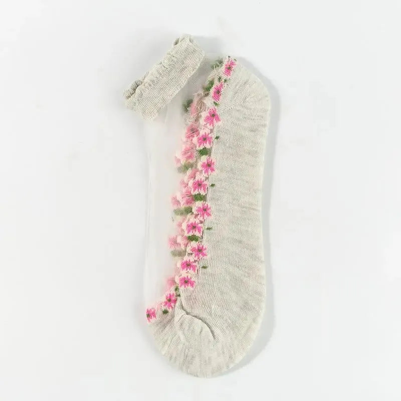 Women's Floral Lace No-Show Socks