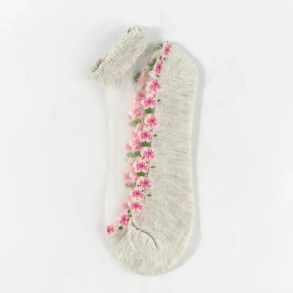 Women's Floral Lace No-Show Socks