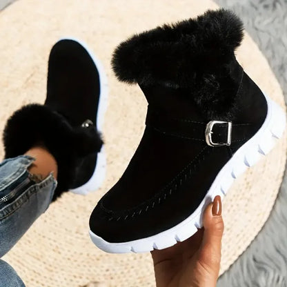 Women's Ankle Boots with Buckle and Zipper