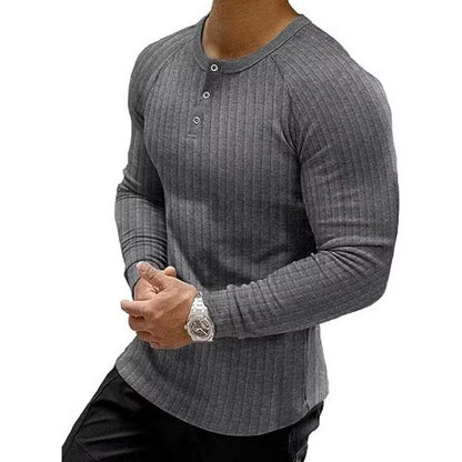Men's Ribbed Henley Shirt