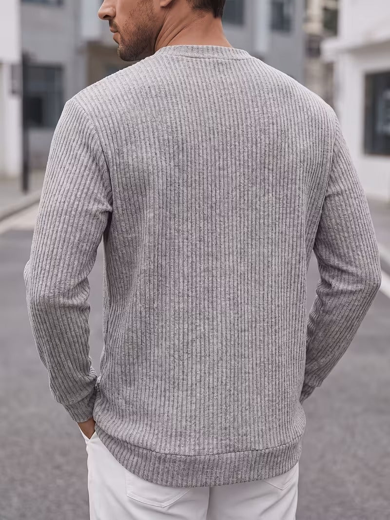 Men's Ribbed Crew Neck Sweater