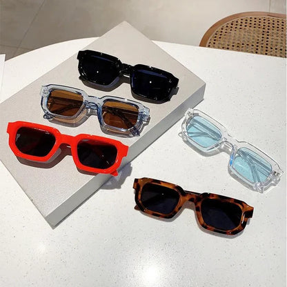 Unisex Vintage Rectangle Frame Sunglasses