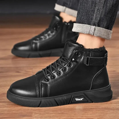 Men's Lace-Up Buckle Strap Boots