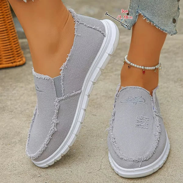 Women’s Embroidered Canvas Slip-On Shoes