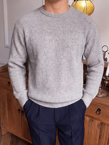 Men's Ribbed Crew Neck Sweater